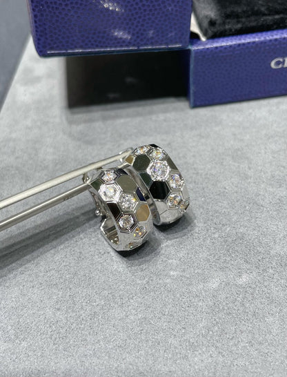 [LumiVibe]BEE LOVE DIAMOND HOOP EARRINGS