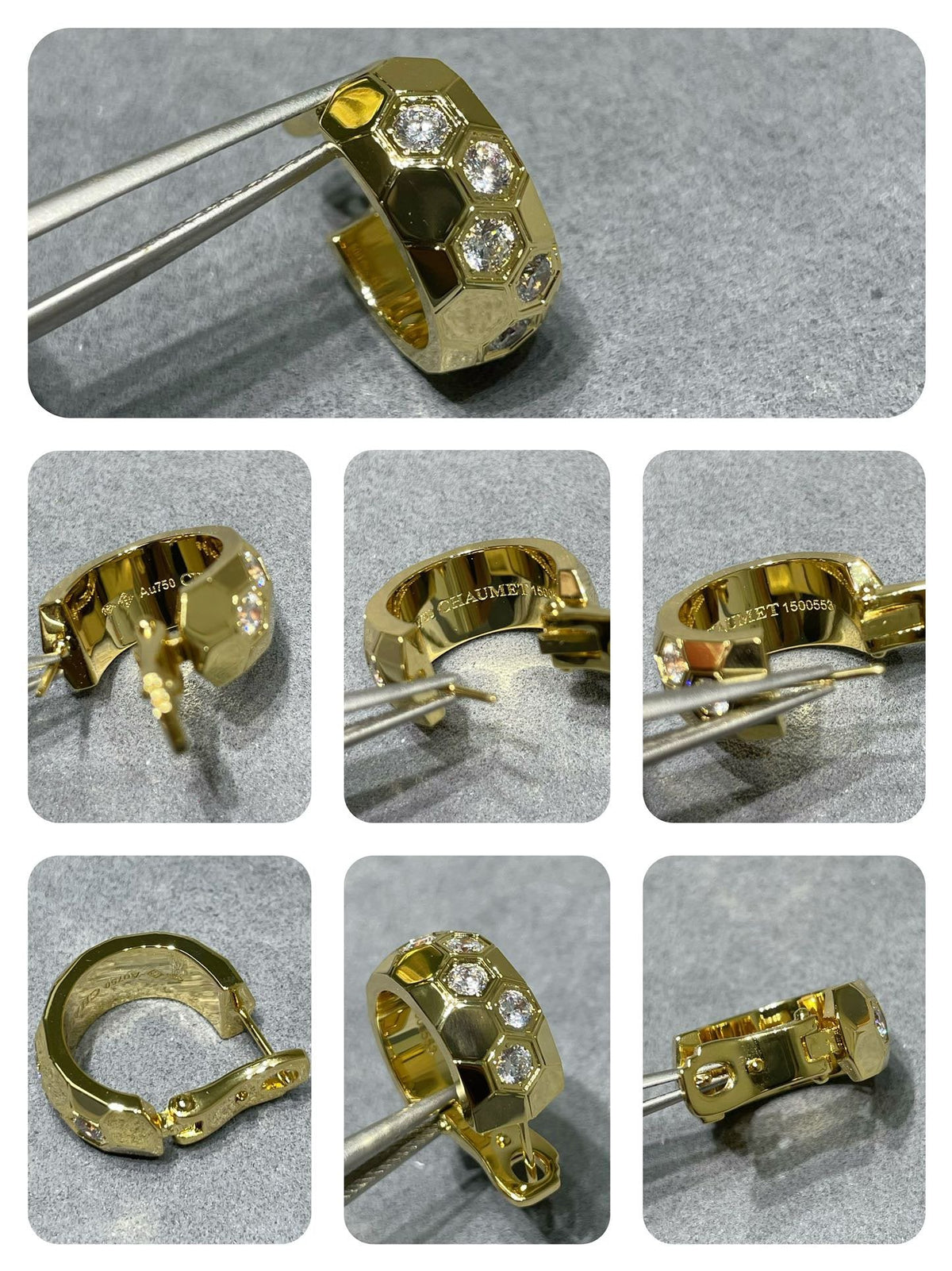 [LumiVibe]BEE LOVE DIAMOND HOOP EARRINGS
