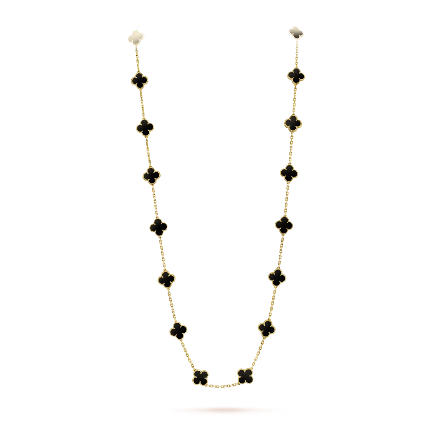 [LumiVibe]CLOVER 20 MOTIFS ONYX NECKLACE