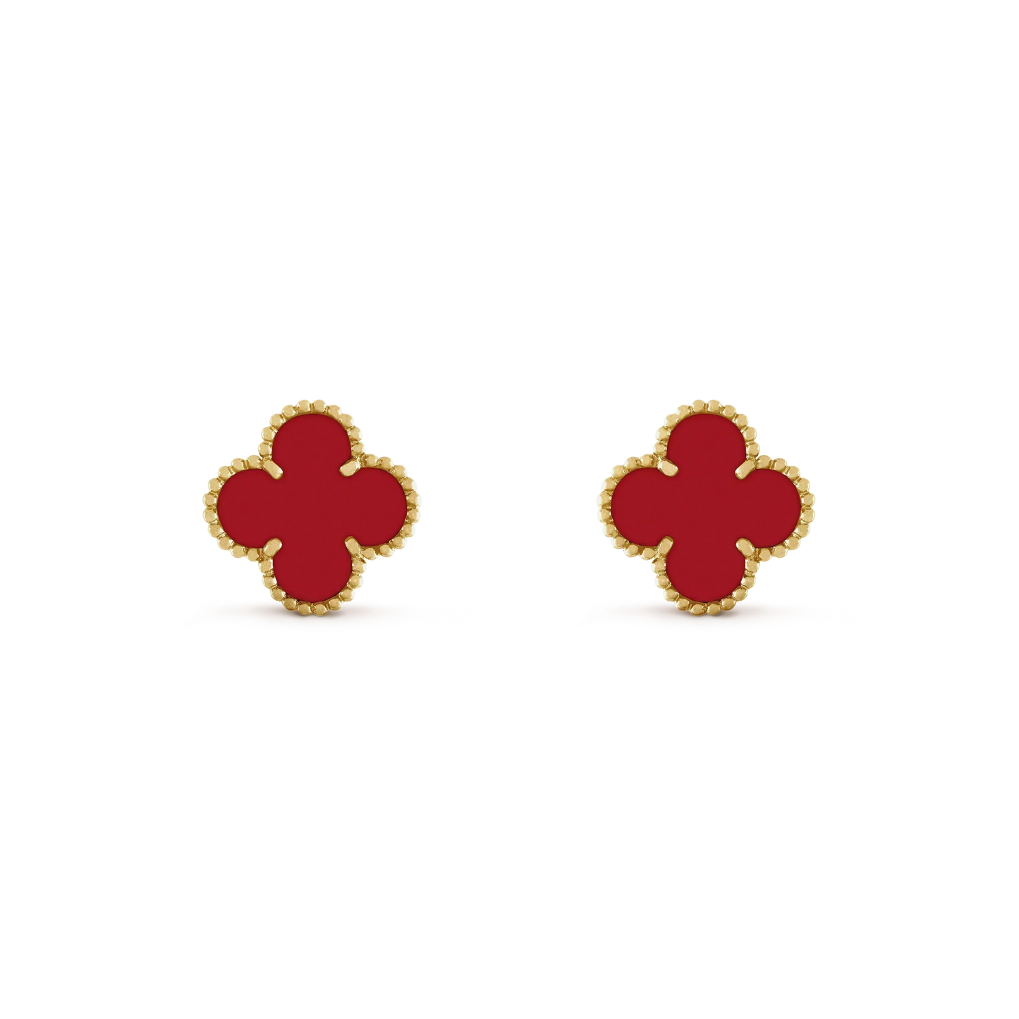 [LumiVibe]CLOVER MINI 9.5MM CARNELIAN EARRINGS