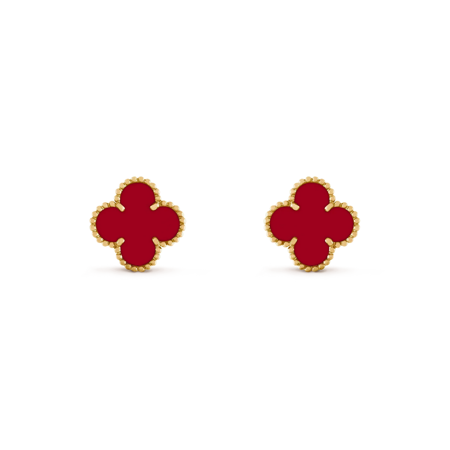 [LumiVibe]CLOVER MEDIUM 1 MOTIFS CARNELIAN  EARRINGS