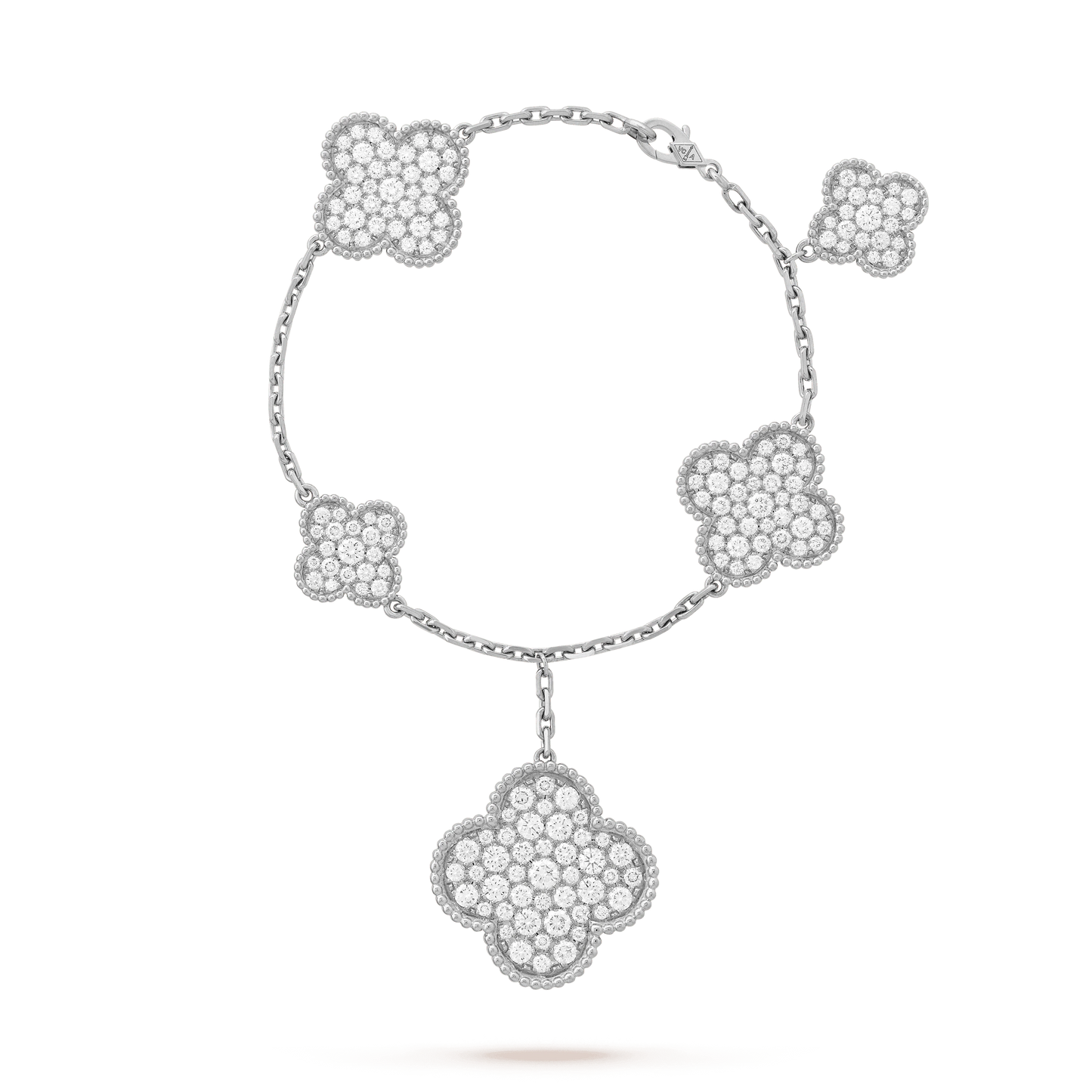 [LumiVibe]CLOVER 6 MOTIFS SILVER DIAMOND BRACELET