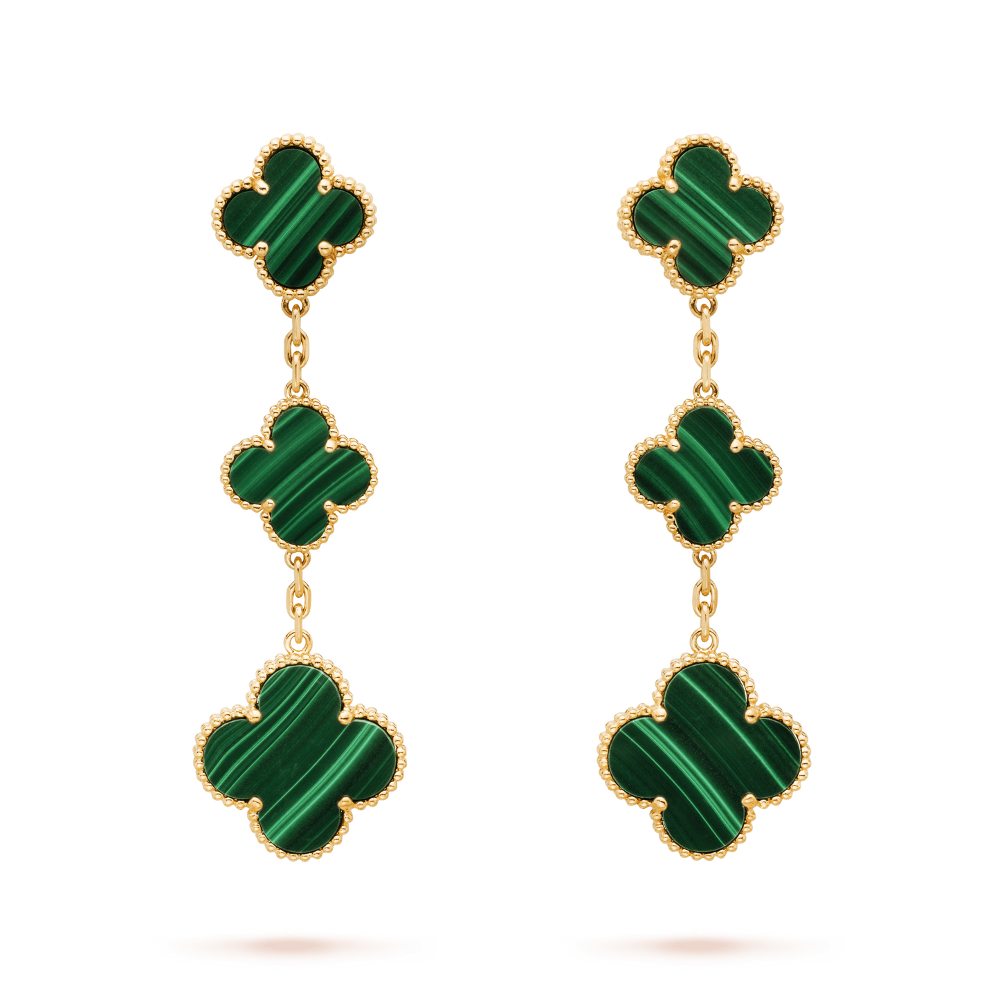 [LumiVibe]CLOVER MALACHITE 3 MOTIFS GOLD
