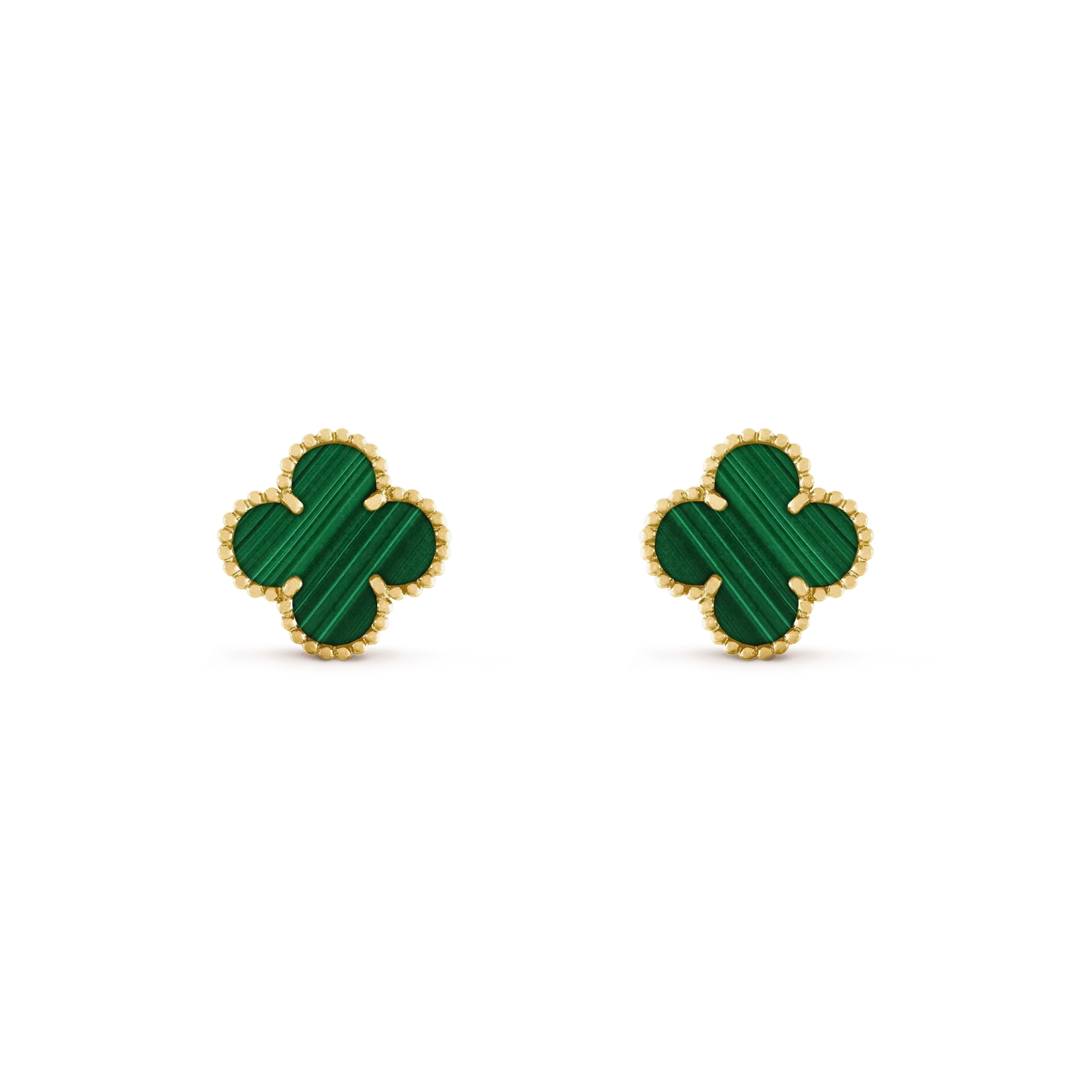 [LumiVibe]CLOVER MEDIUM 1 MOTIFS MALACHITE  EARRINGS