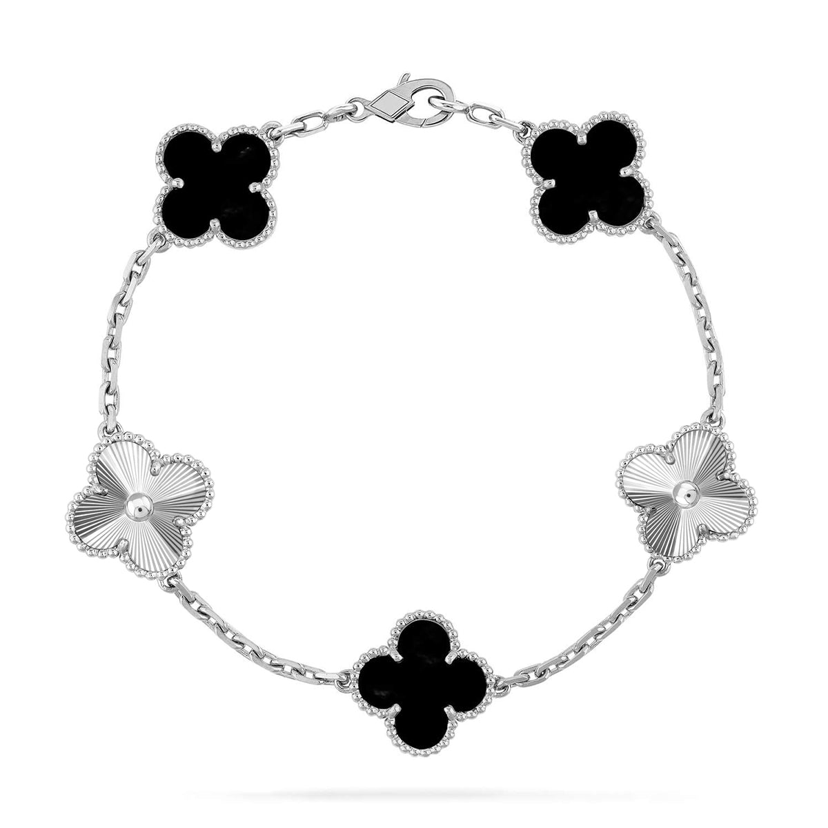 [LumiVibe] CLOVER 5 MOTIF ONYXS BRACELET COLLECTION