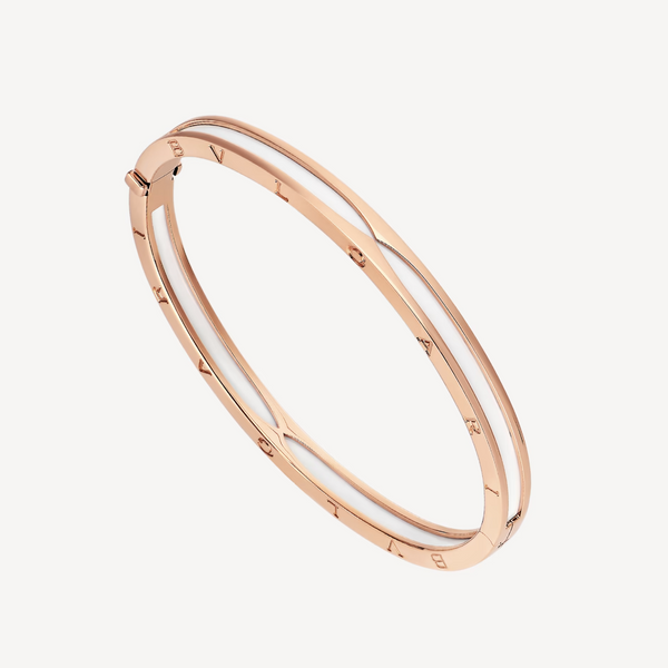 [LumiVibe]ZERO 1 PINK GOLD WITH WHITE CERAMIC BRACELET
