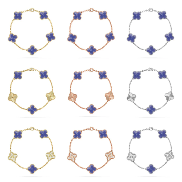 [LumiVibe]CLOVER 5 MOTIF BLUE VEINS BRACELET COLLECTION