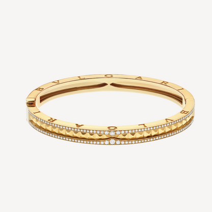 [LumiVibe]ZERO 1 SPIRAL AND PAVED DIAMOND GOLD BRACELET