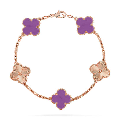 [LumiVibe] CLOVER 5 MOTIF VIOLET BRACELET COLLECTION