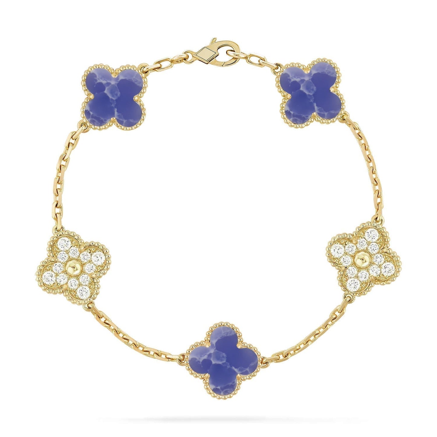 [LumiVibe]CLOVER 5 MOTIF BLUE VEINS BRACELET COLLECTION