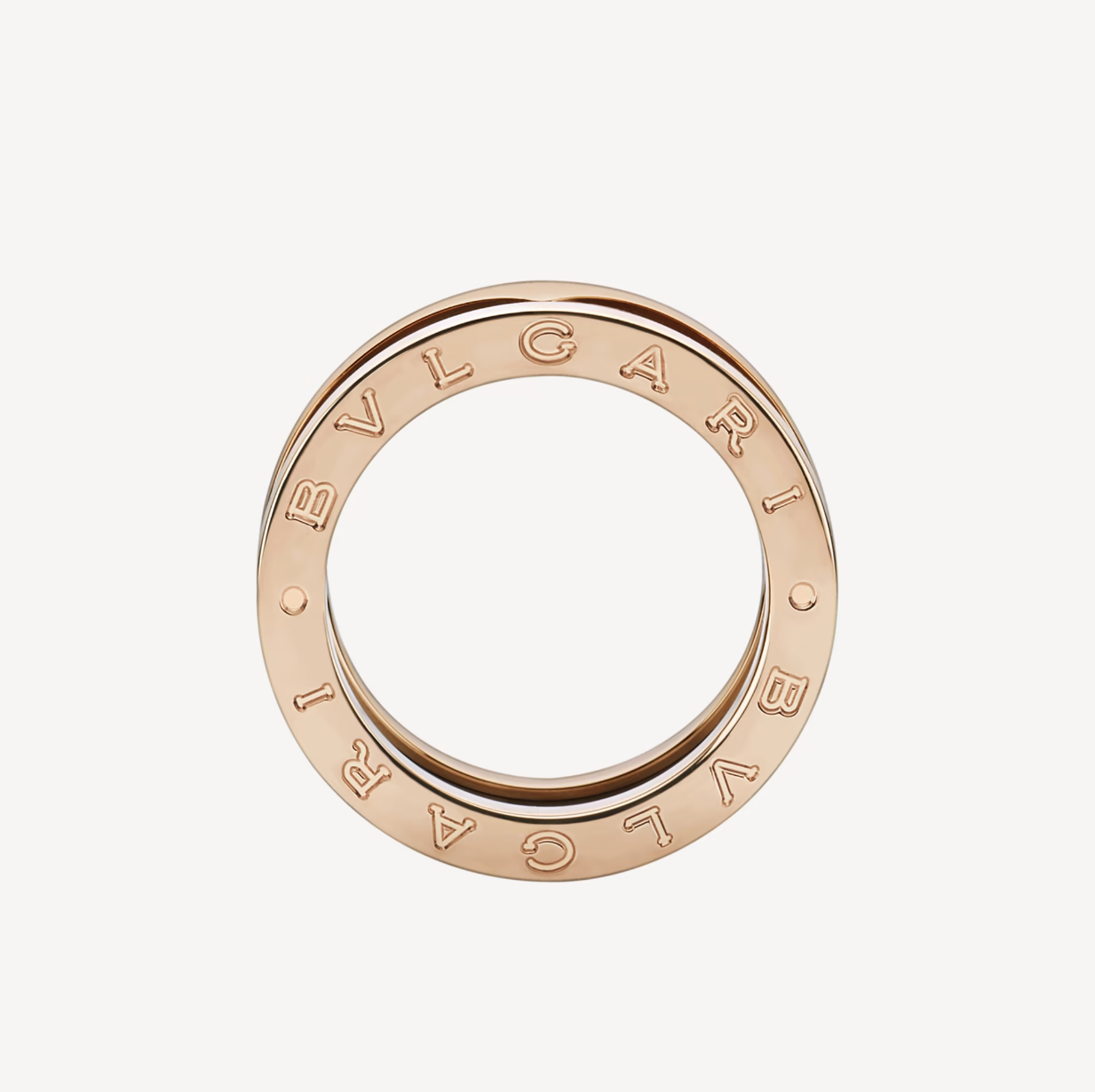 [LumiVibe]ZERO 1 TWO-BAND LOOPS AND BLACK CERAMIC PINK GOLD RING