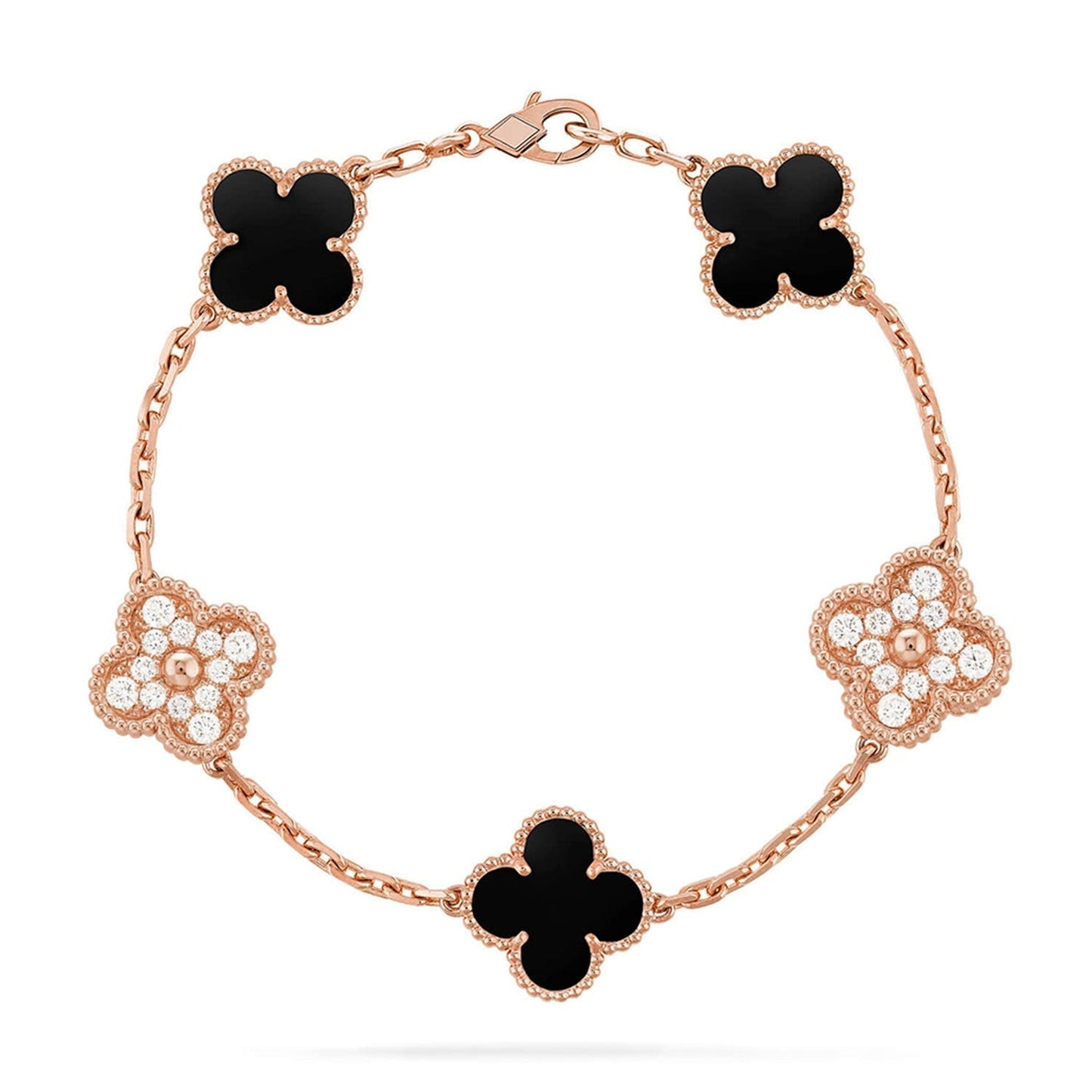 [LumiVibe] CLOVER 5 MOTIF ONYXS BRACELET COLLECTION