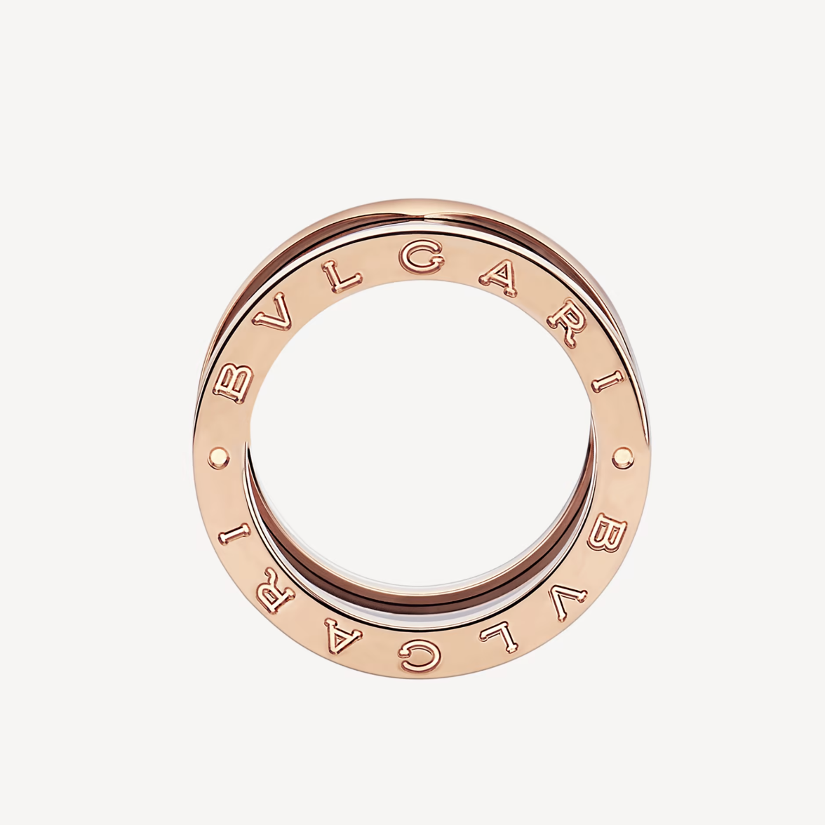 [LumiVibe]ZERO 1 FOUR-BAND LOOPS AND BLACK CERAMIC SPIRAL PINK GOLD RING