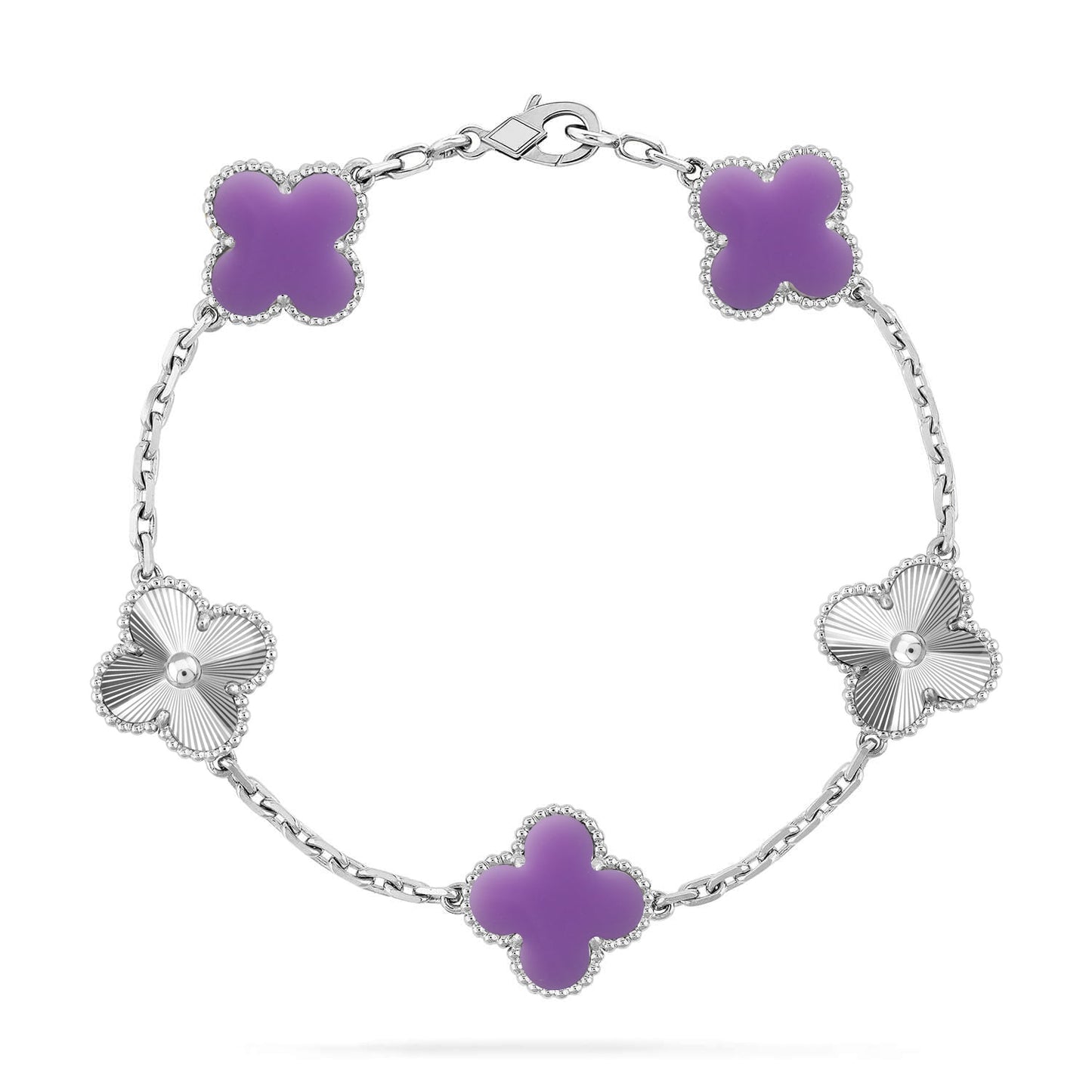[LumiVibe]CLOVER 5 MOTIF LIGHT PURPLE BRACELET COLLECTION