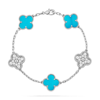 [LumiVibe] CLOVER 5 MOTIF TURQUOISE BRACELET COLLECTION