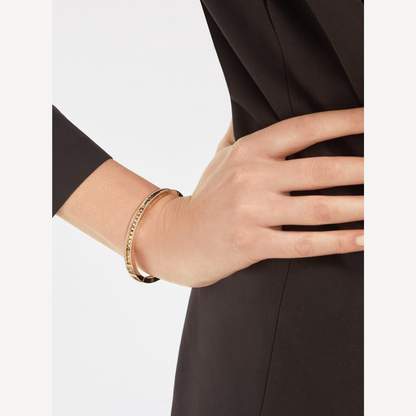 [LumiVibe]ZERO 1 SPIRAL AND PAVED DIAMOND GOLD BRACELET