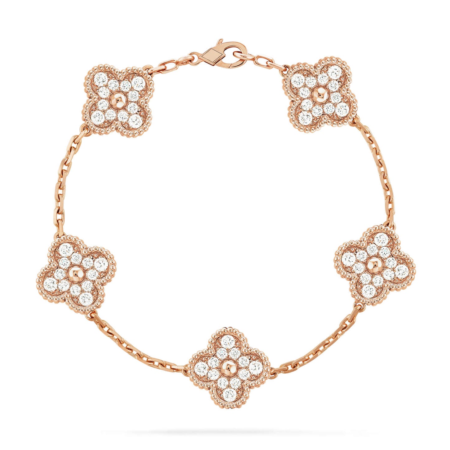 [LumiVibe] CLOVER 5 MOTIF FULL DIAMOND BRACELET COLLECTION