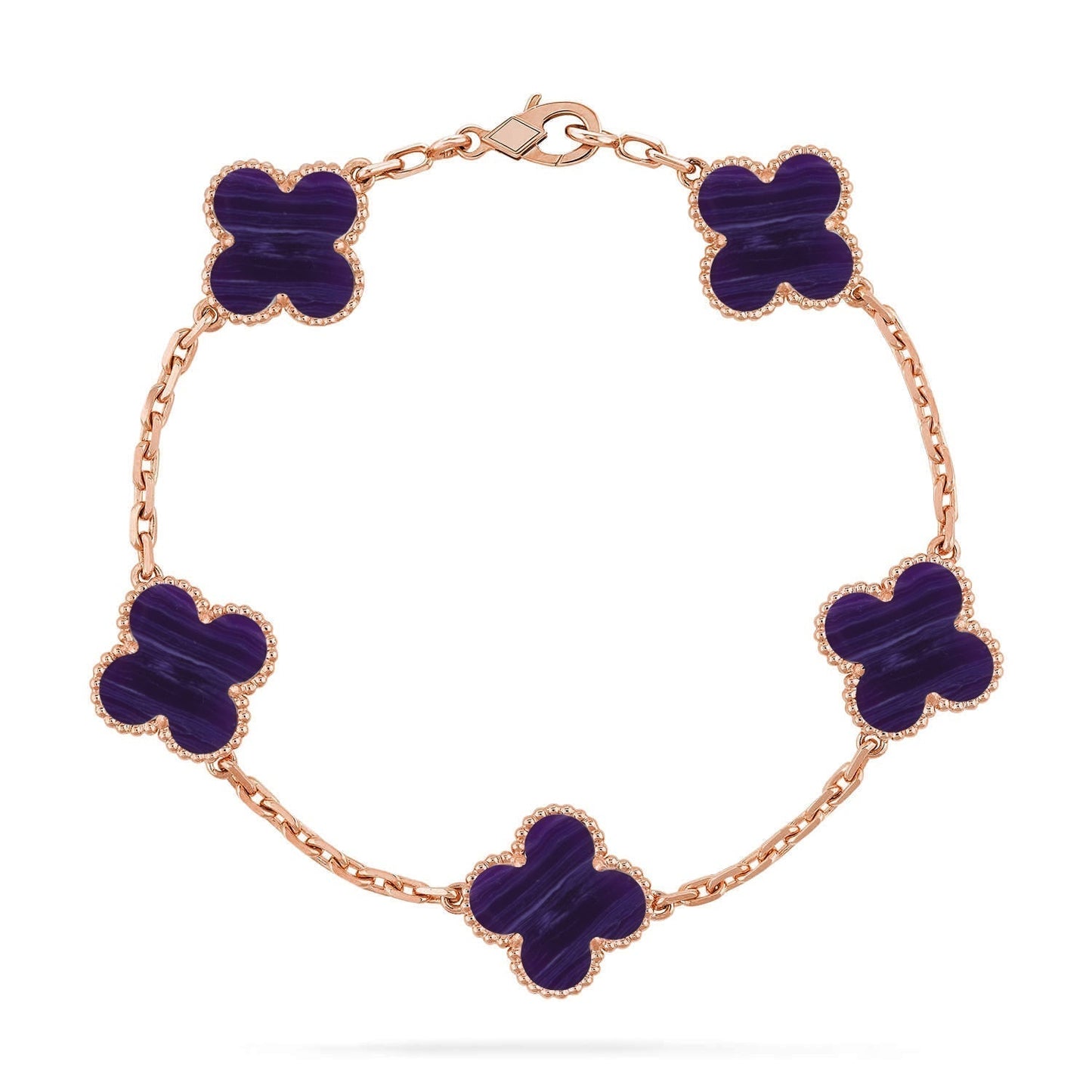 [LumiVibe]CLOVER 5 MOTIF PURPLE STRIPES BRACELET COLLECTION