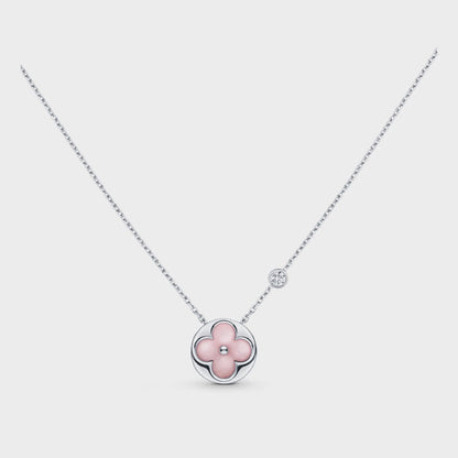 [LumiVibe]SUN MOTIF PINK MOP SILVER BRACELET