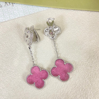 [Lumivibe]2026 NEW CLOVER 2 MOTIF  BUBBLE PINK ENAMEL