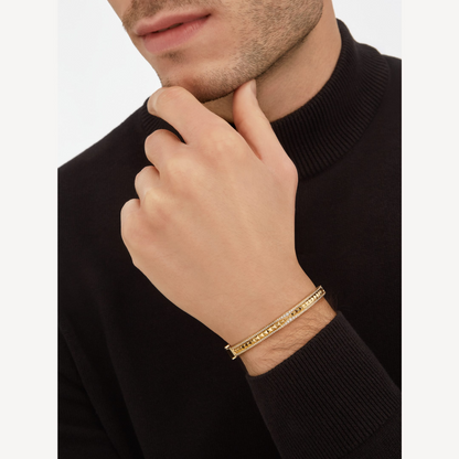[LumiVibe]ZERO 1 SPIRAL AND PAVED DIAMOND GOLD BRACELET