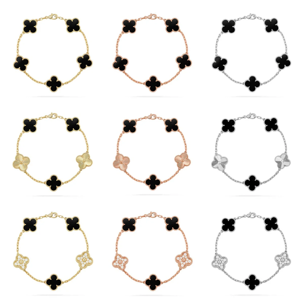 [LumiVibe] CLOVER 5 MOTIF ONYXS BRACELET COLLECTION