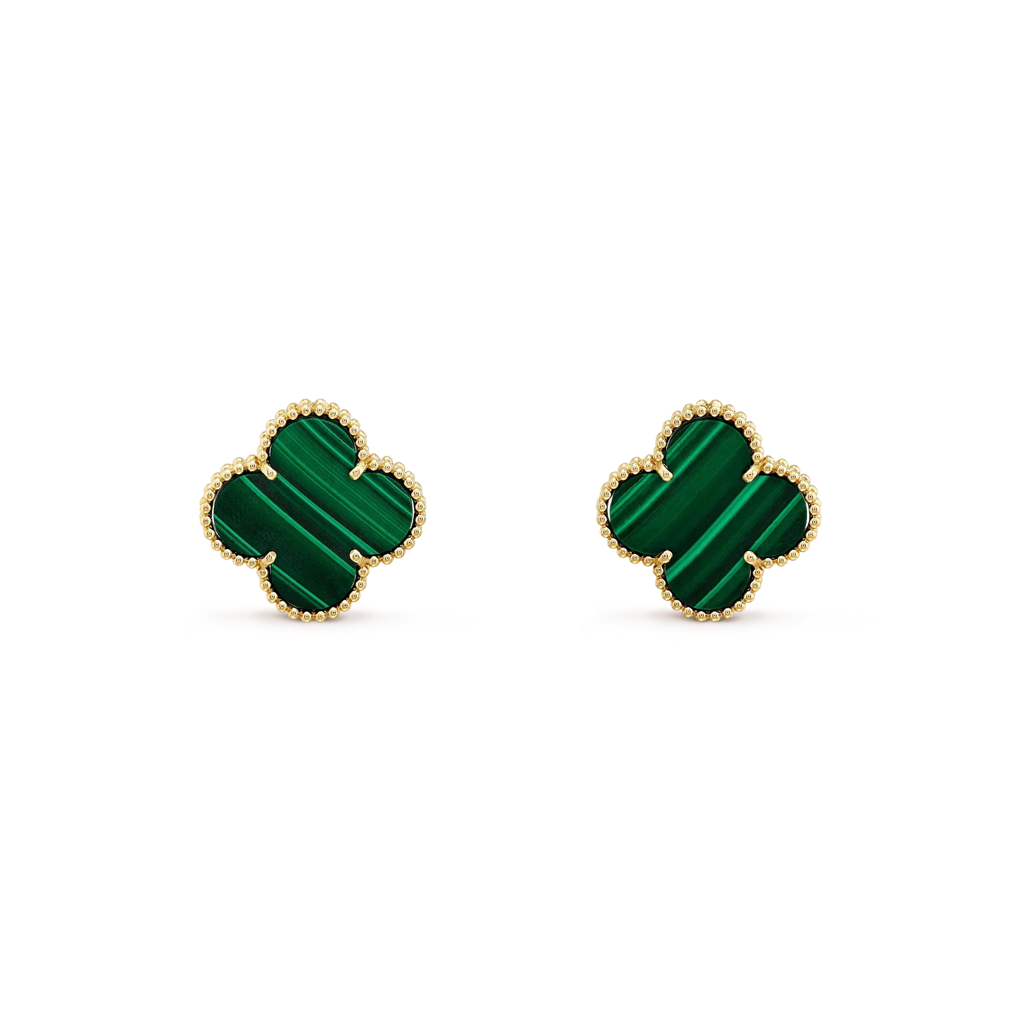[LumiVibe]CLOVER MINI 9.5MM MALACHITE  EARRINGS