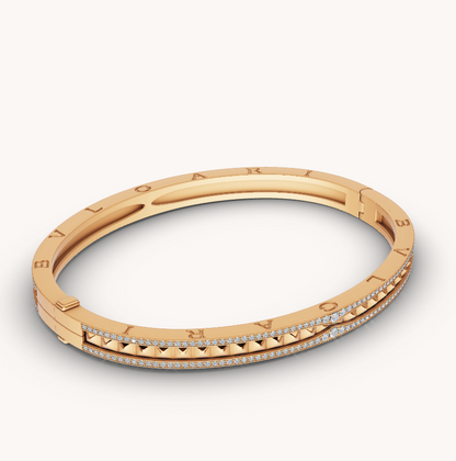 [LumiVibe]ZERO 1 SPIRAL AND PAVED DIAMOND GOLD BRACELET
