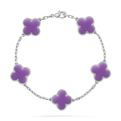[LumiVibe]CLOVER 5 MOTIF LIGHT PURPLE BRACELET COLLECTION