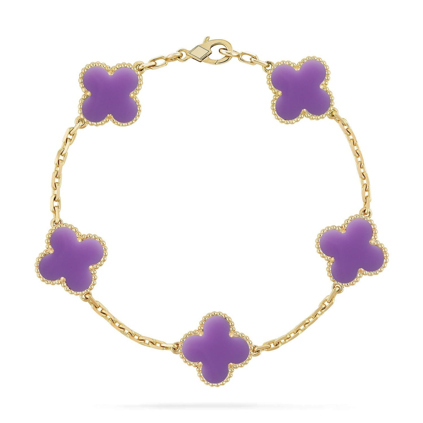 [LumiVibe]CLOVER 5 MOTIF LIGHT PURPLE BRACELET COLLECTION