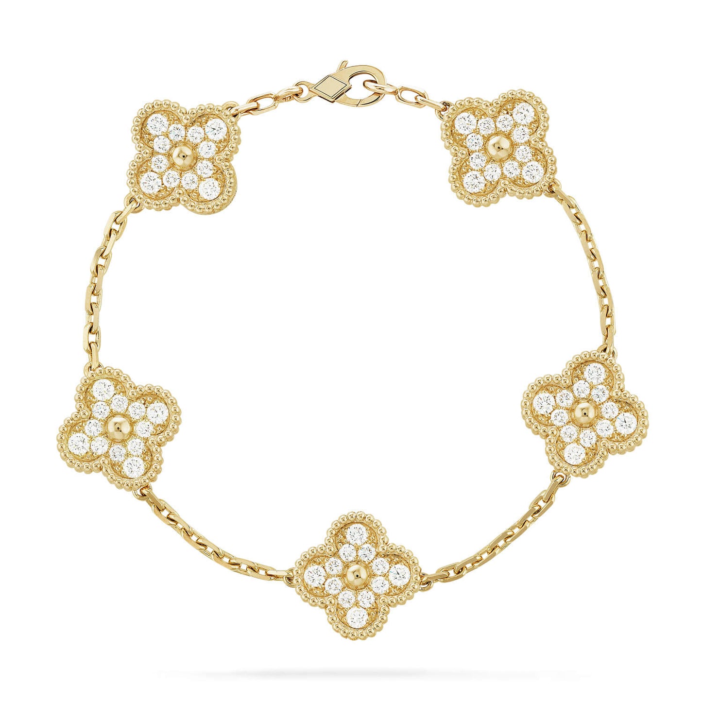 [LumiVibe] CLOVER 5 MOTIF FULL DIAMOND BRACELET COLLECTION