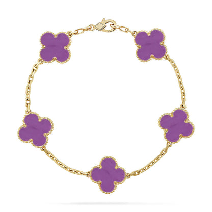 [LumiVibe] CLOVER 5 MOTIF VIOLET BRACELET COLLECTION