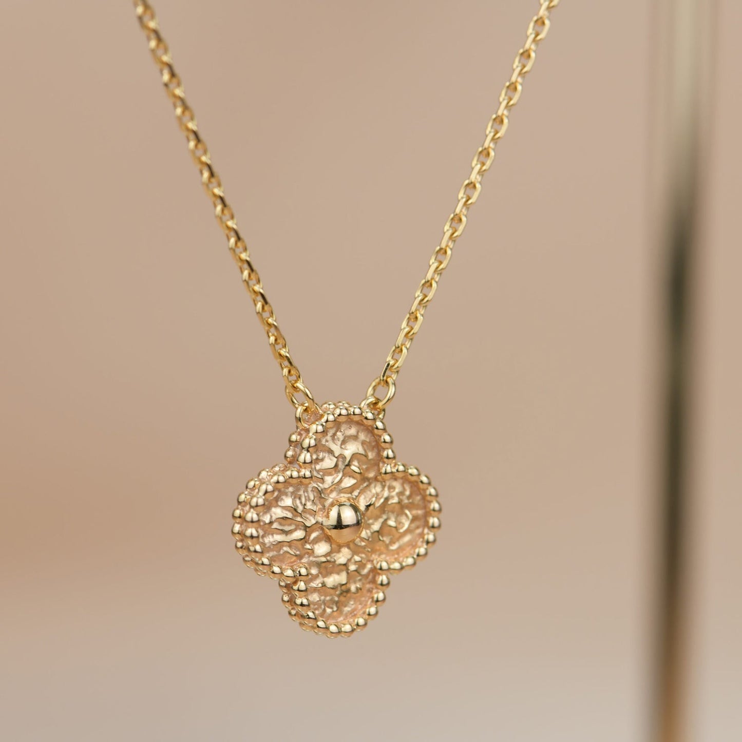 [LumiVibe]CLOVER 15MM  BRONZING NECKLACE