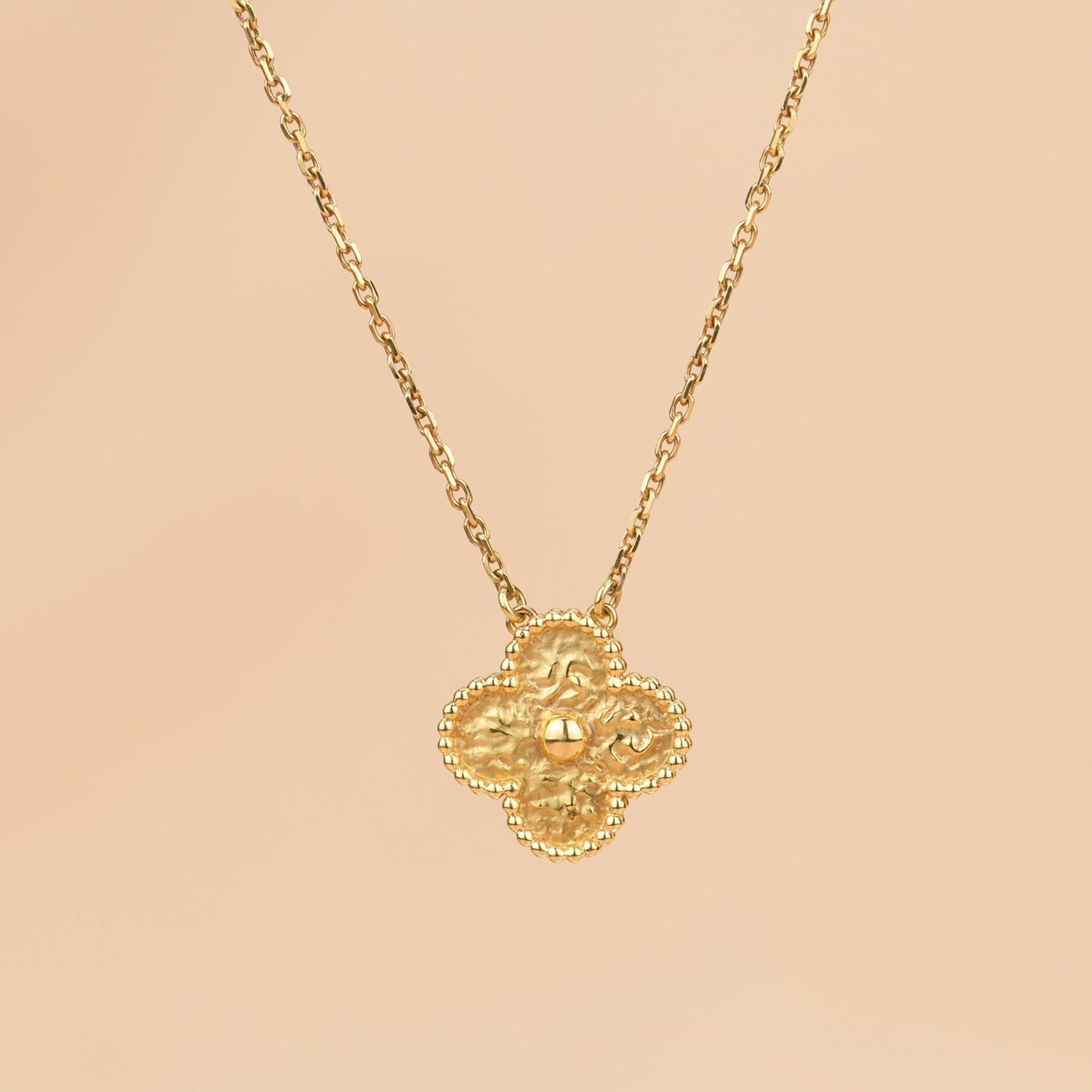 [LumiVibe]CLOVER 15MM  BRONZING NECKLACE