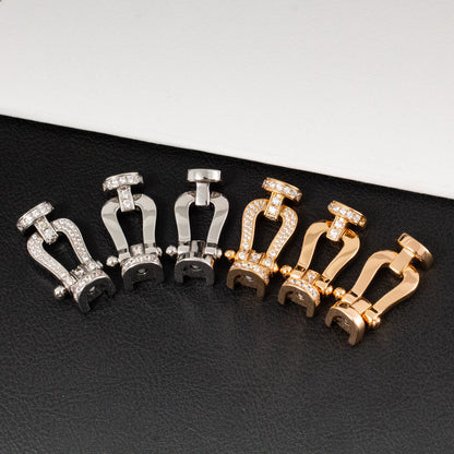 [LumiVibe]FORCE LARGE HORSESHOE HALF DIAMOND BRACELET GOLD