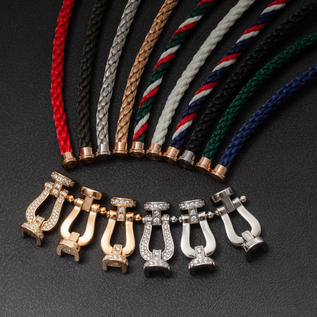 [LumiVibe]FORCE LARGE HORSESHOE FULL DIAMOND BRACELET ROSE GOLD
