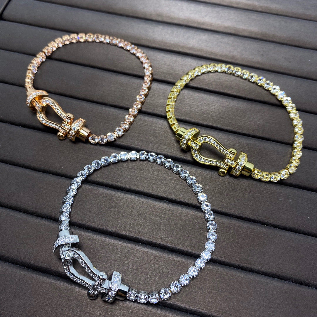 [LumiVibe]FORCE  HORSESHOE  DIAMOND TENNIS BRACELET