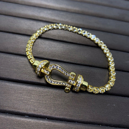 [LumiVibe]FORCE  HORSESHOE  DIAMOND TENNIS BRACELET
