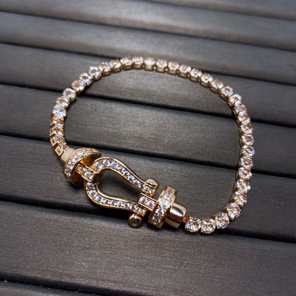 [LumiVibe]FORCE  LARGE HORSESHOE FULL DIAMOND TENNIS BRACELET