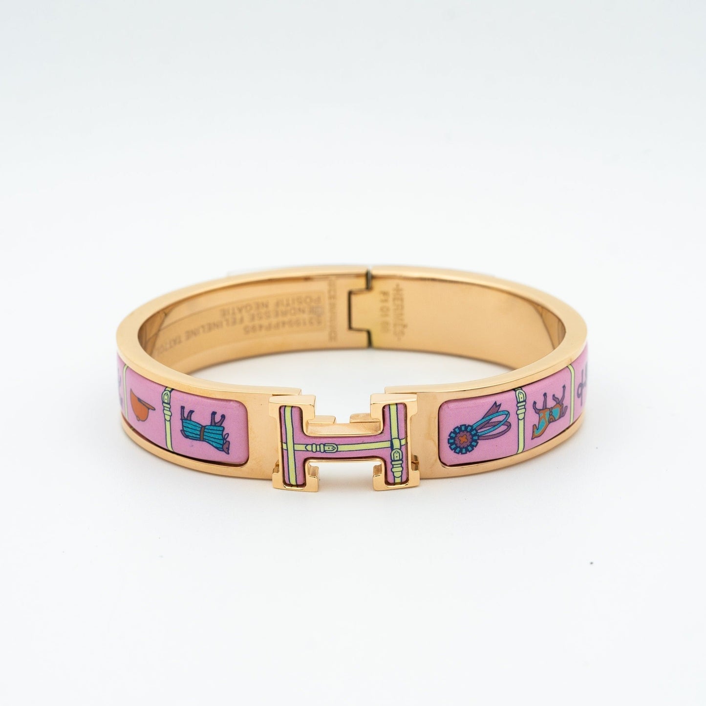 [LumiVibe]H PINK GOLD BRACELET PINK CERAMIC