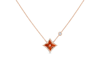 [LumiVibe]STAR NECKLACE PINK GOLD 1 DIAMOND