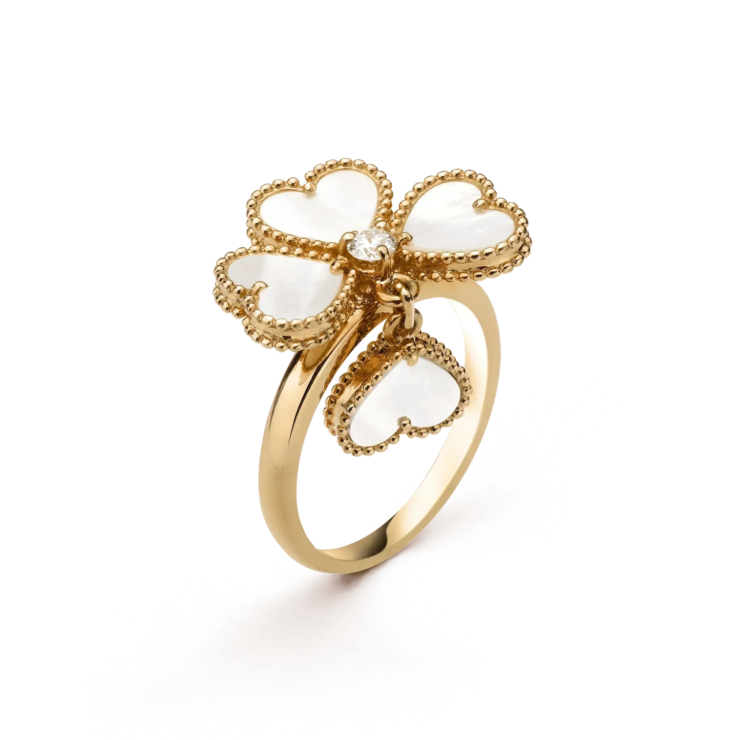 [LumiVibe]SWEET CLOVER WHITE MOP RING