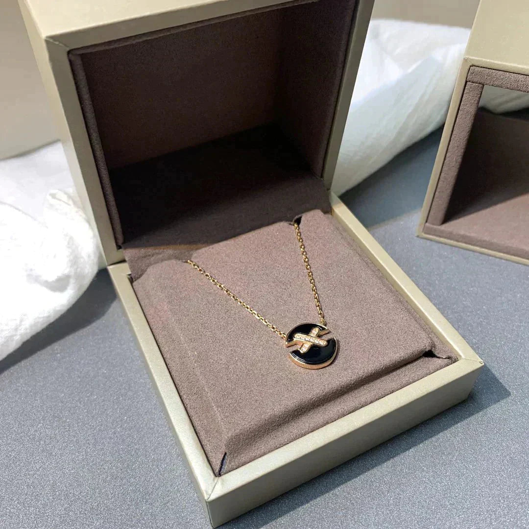 [LumiVibe]JEUX DE ROSE GOLD DIAMOND NECKLACE