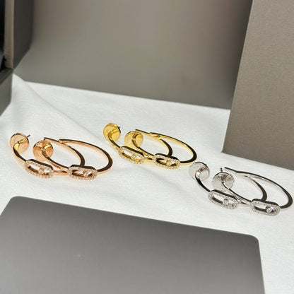 [LumiVibe]CREOLES MOVE UNO PM DIAMOND EARRINGS