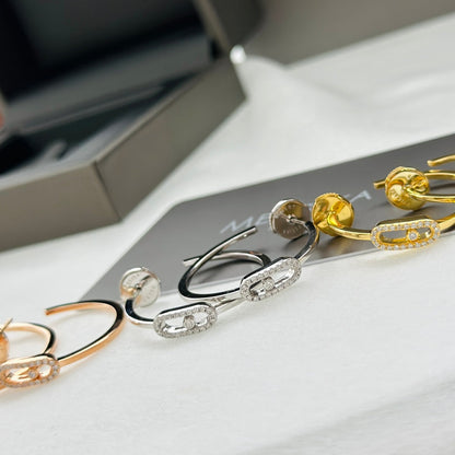 [LumiVibe]CREOLES MOVE UNO PM DIAMOND EARRINGS
