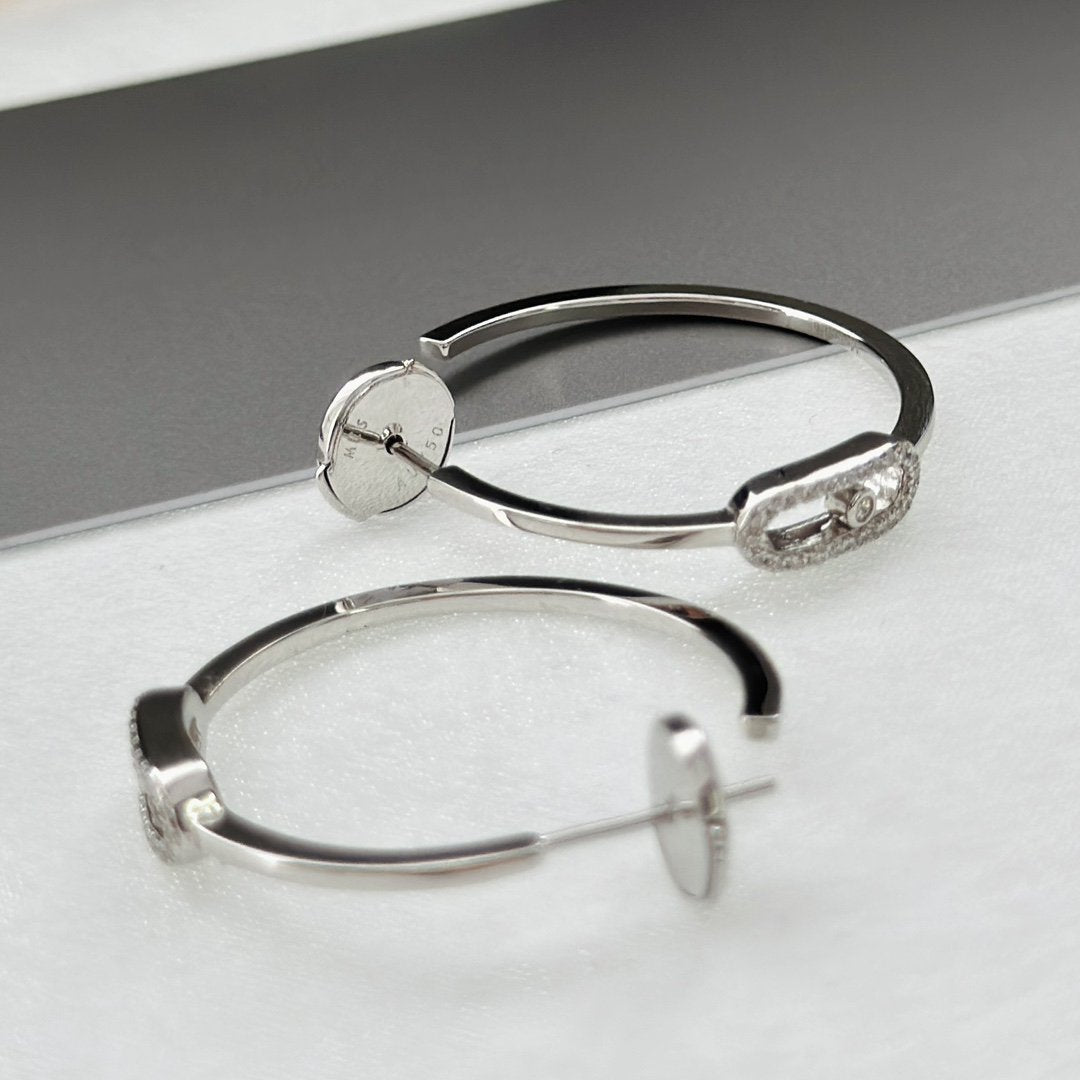 [LumiVibe]CREOLES MOVE UNO PM DIAMOND EARRINGS