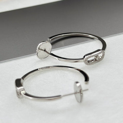 [LumiVibe]CREOLES MOVE UNO PM DIAMOND EARRINGS
