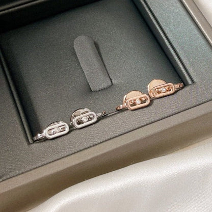 [LumiVibe]CREOLES MOVE UNO MINI 1 DIAMOND EARRINGS