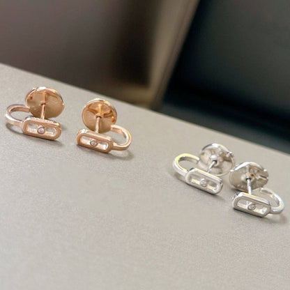 [LumiVibe]CREOLES MOVE UNO MINI 1 DIAMOND EARRINGS