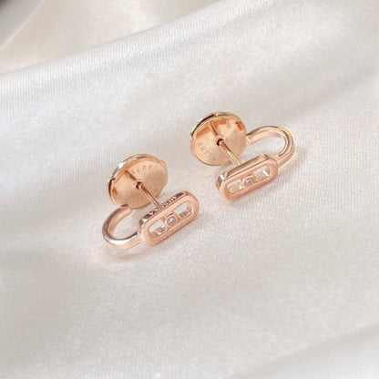 [LumiVibe]CREOLES MOVE UNO MINI 1 DIAMOND EARRINGS